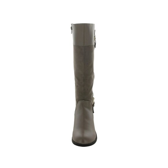KAREN SCOTT Deliee Riding Boot, Knee-High, Faux Leather, Gray w/Gold, NWT** - Picture 2 of 2